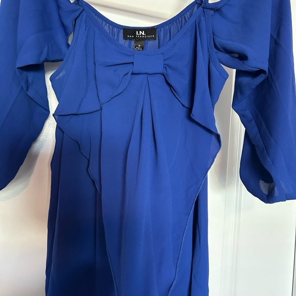 I.N. SAN FRANCISCO • Blue/Cobalt Women’s Blouse • Medium • - Picture 2 of 7